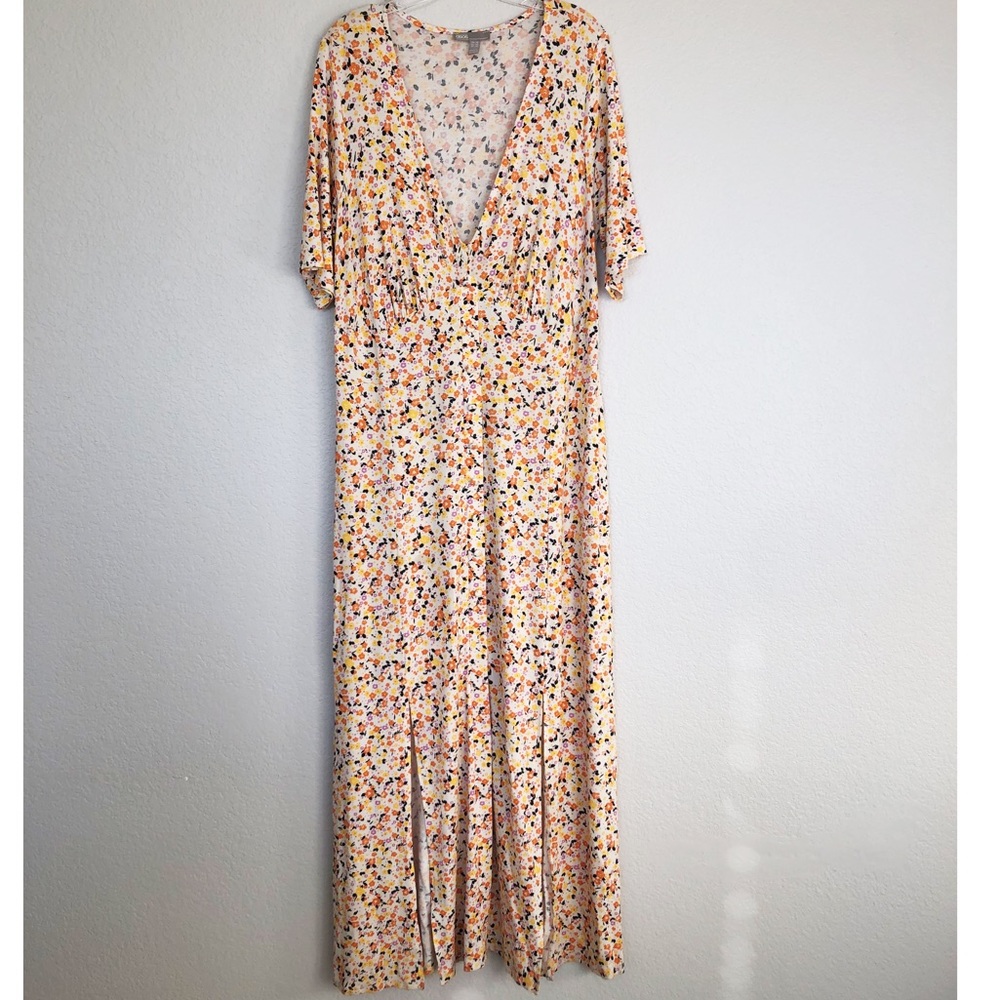 ASOS button through maxi tea dress with splits in floral ditsy print 14